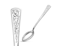 Серебряная чайная ложка с объемным узором на ручке «Стиль»